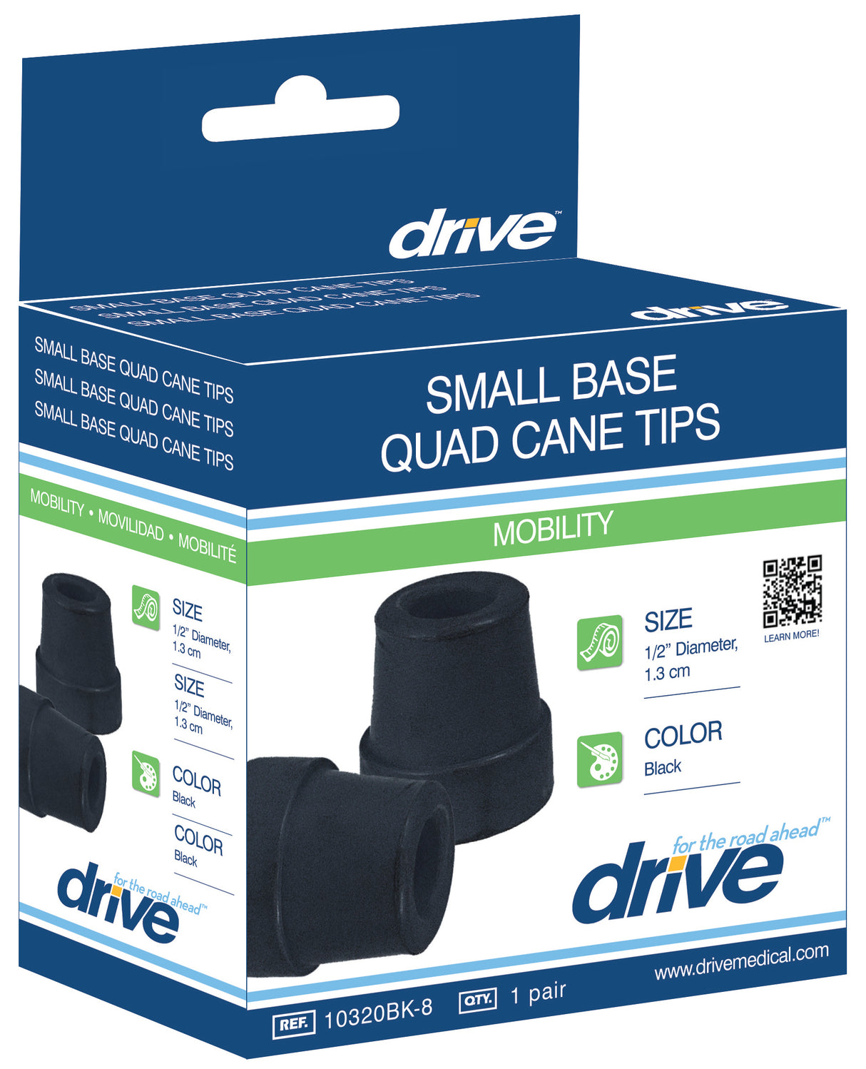 Small Base Quad Cane Tip, Pack of 4
