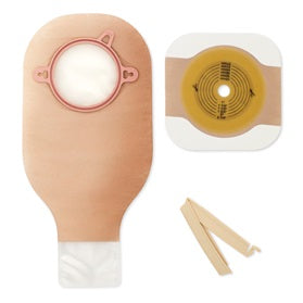 Kit de ostomía drenable de dos piezas New Image, estoma recortable a medida de hasta 2-1/4" (57 mm), brida de 2-3/4" (70 mm), estéril, cierre con abrazadera - Caja de 5