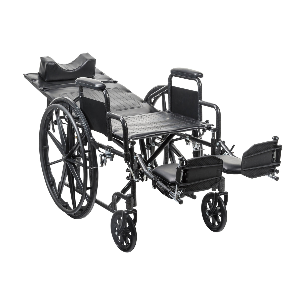 Silla de ruedas Silver Sport totalmente reclinable, brazos completos, asiento de 18"