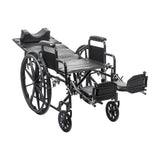 Silla de ruedas Silver Sport totalmente reclinable, brazos completos, asiento de 18"