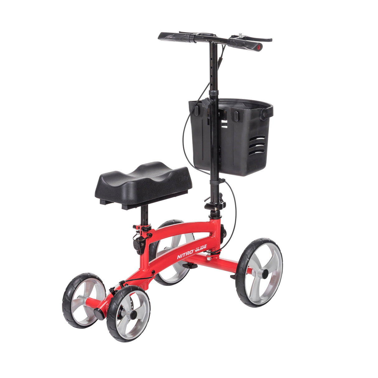 Nitro Glide Knee Walker Knee Scooter Crutch Alternative, Red