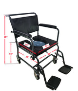 Padded Steel Commode Chair with Wheels II