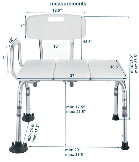 Transfer Bath Bench with Curtain Control