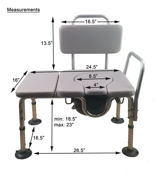 Padded Transfer Commode Chair