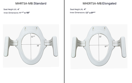 4" Raised Toilet Seat with new handles