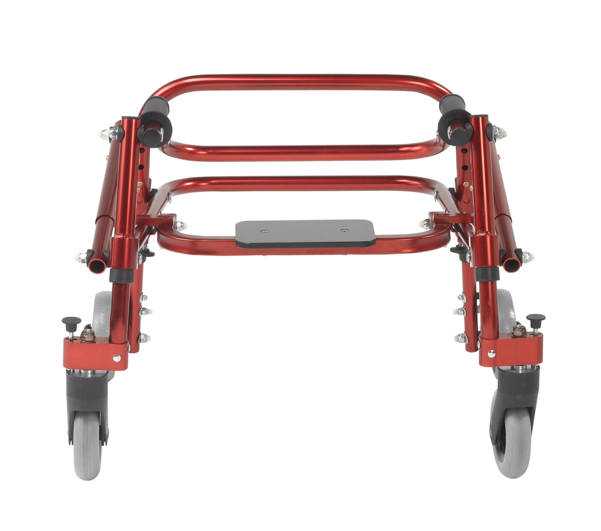 Andador posterior ligero Nimbo 2G con asiento, tamaño extra pequeño, color rojo castillo