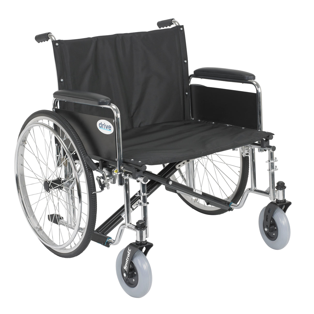 Fauteuil roulant extra large Sentra EC robuste, accoudoirs complets amovibles, siège de 30 po