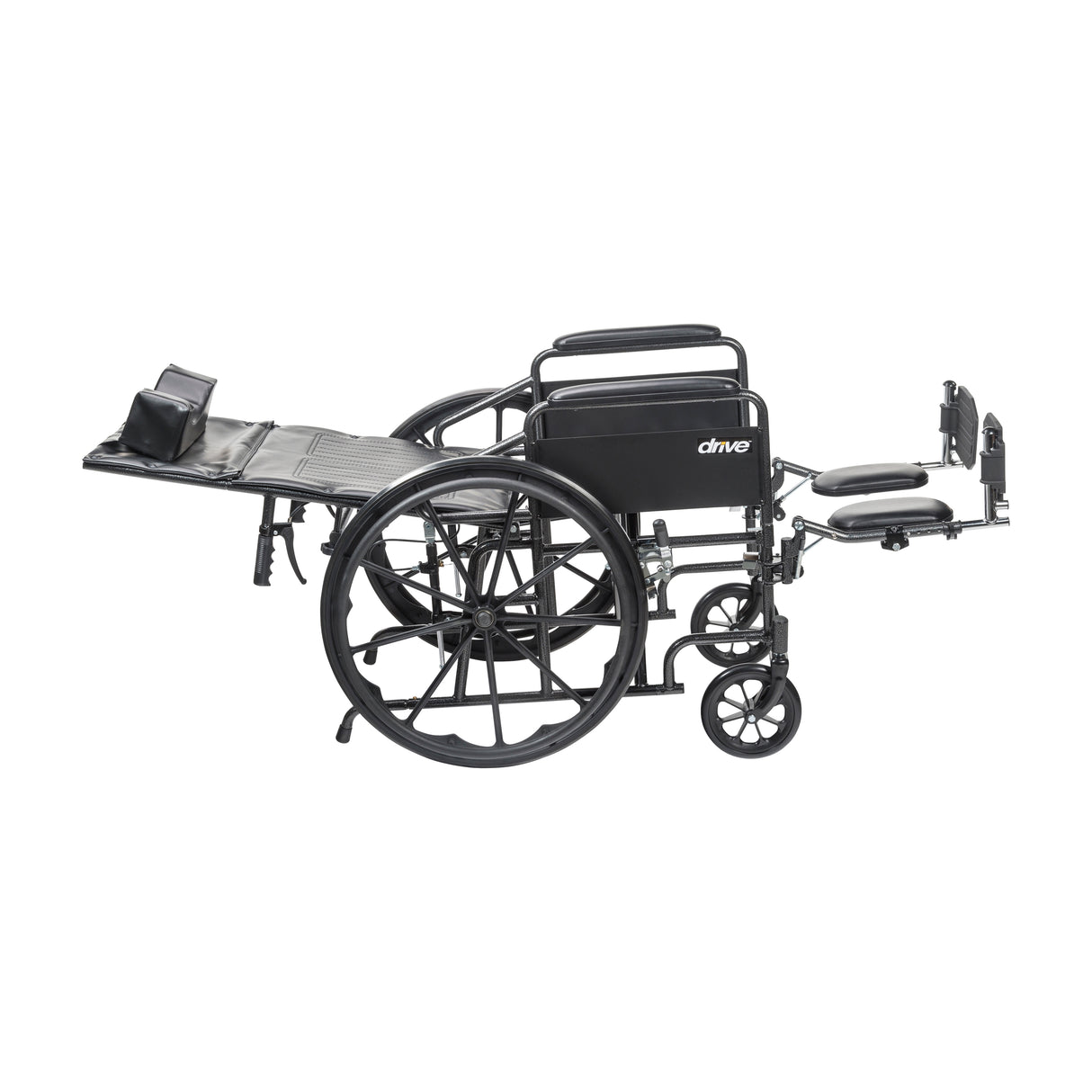 Silla de ruedas Silver Sport totalmente reclinable, brazos completos, asiento de 18"