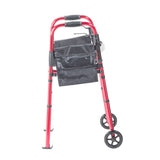 Portable Folding Travel Walker with 5" Wheels and Fold up Legs