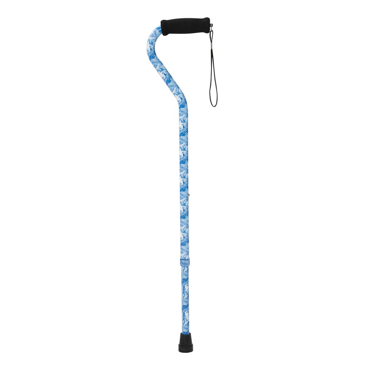 Foam Grip Offset Handle Walking Cane, Swirl