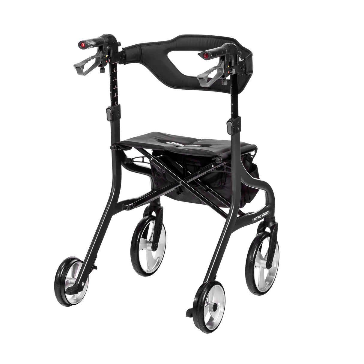 Andador con ruedas Nitro Sprint Rollator, alto, color negro