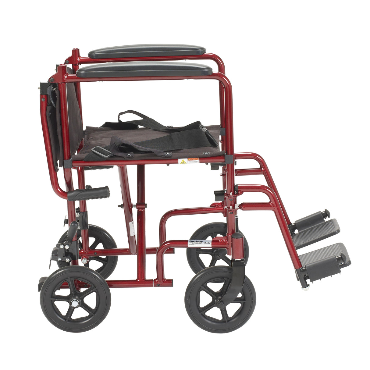 Lightweight Transport Wheelchair, 19" Seat, Red