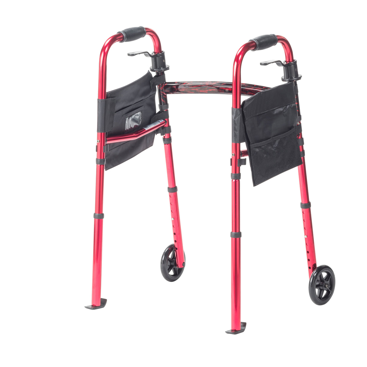 Portable Folding Travel Walker with 5" Wheels and Fold up Legs