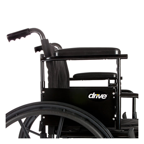 Fauteuil roulant léger à double essieu Cruiser X4 avec accoudoirs amovibles réglables, accoudoirs de bureau, repose-pieds pivotants, siège de 16 po