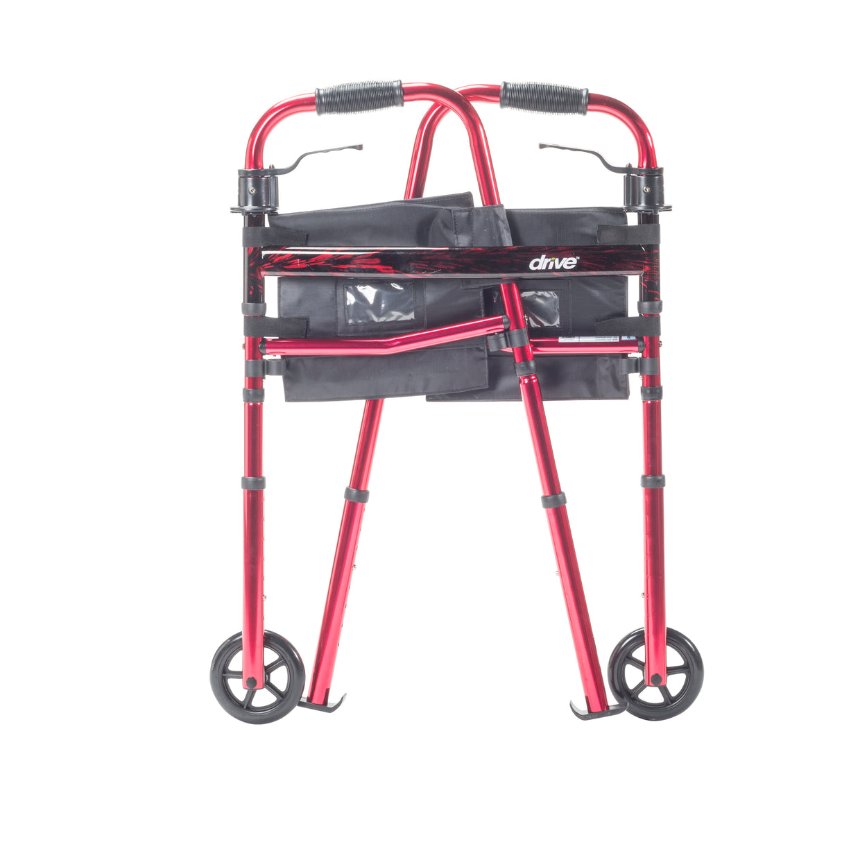 Déambulateur de voyage pliable et portable avec roues de 5 pouces et pieds pliables