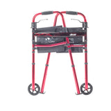 Portable Folding Travel Walker with 5" Wheels and Fold up Legs