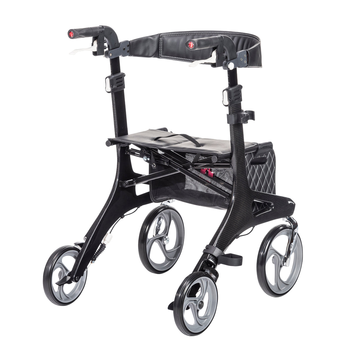 Nitro Elite CF Carbon Fiber Rollator Rolling Walker, Black