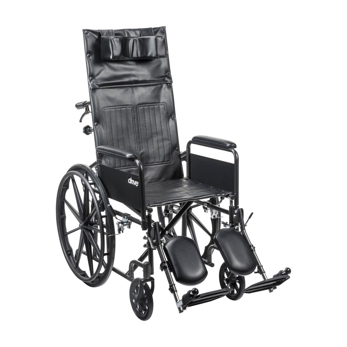 Silver Sport Full-Reclining Wheelchair, Full Arms, 18" Seat