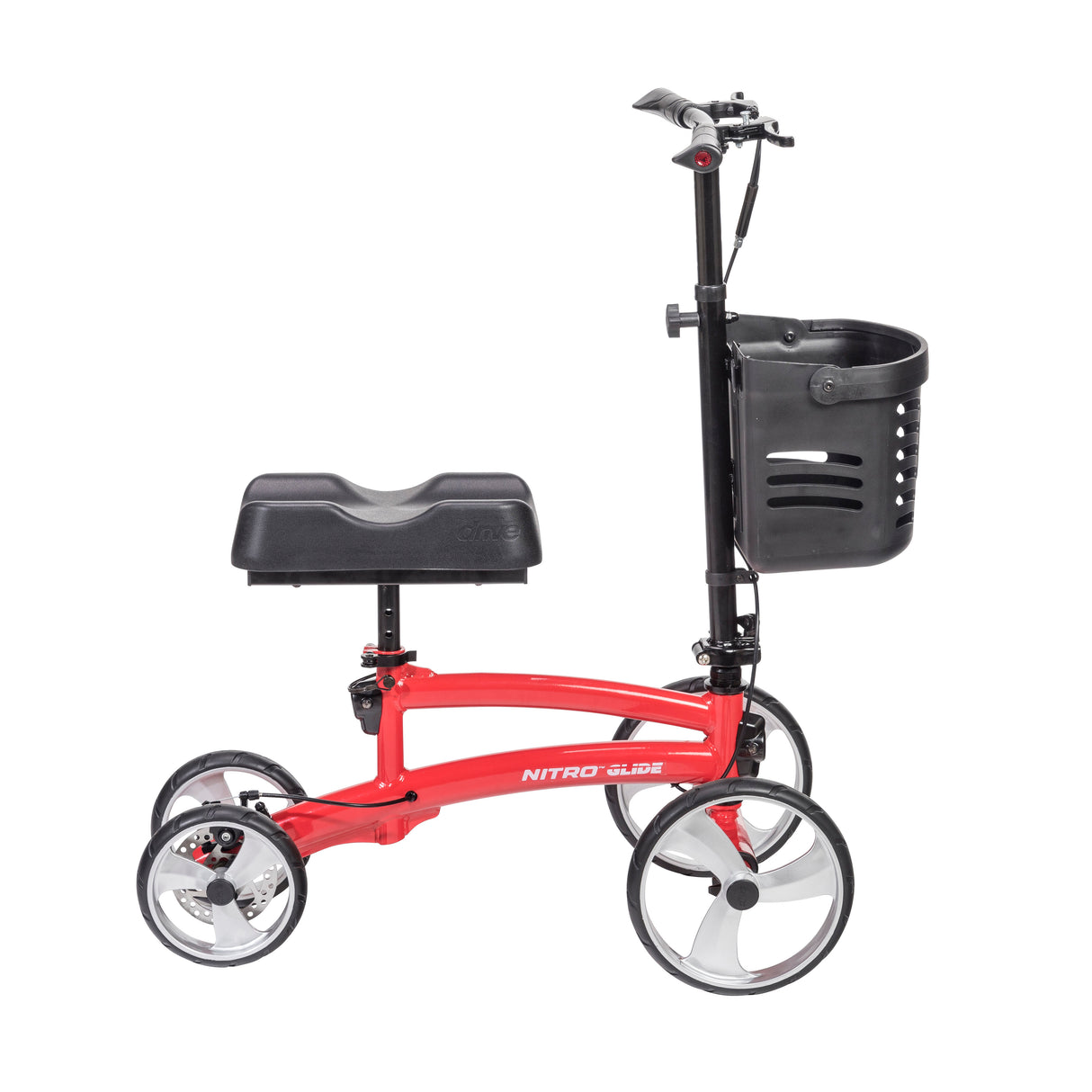 Alternative à la béquille pour scooter à genou Nitro Glide Knee Walker, rouge