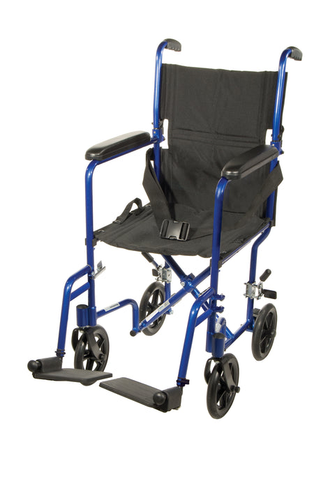 Fauteuil roulant de transport léger, siège 19", rouge