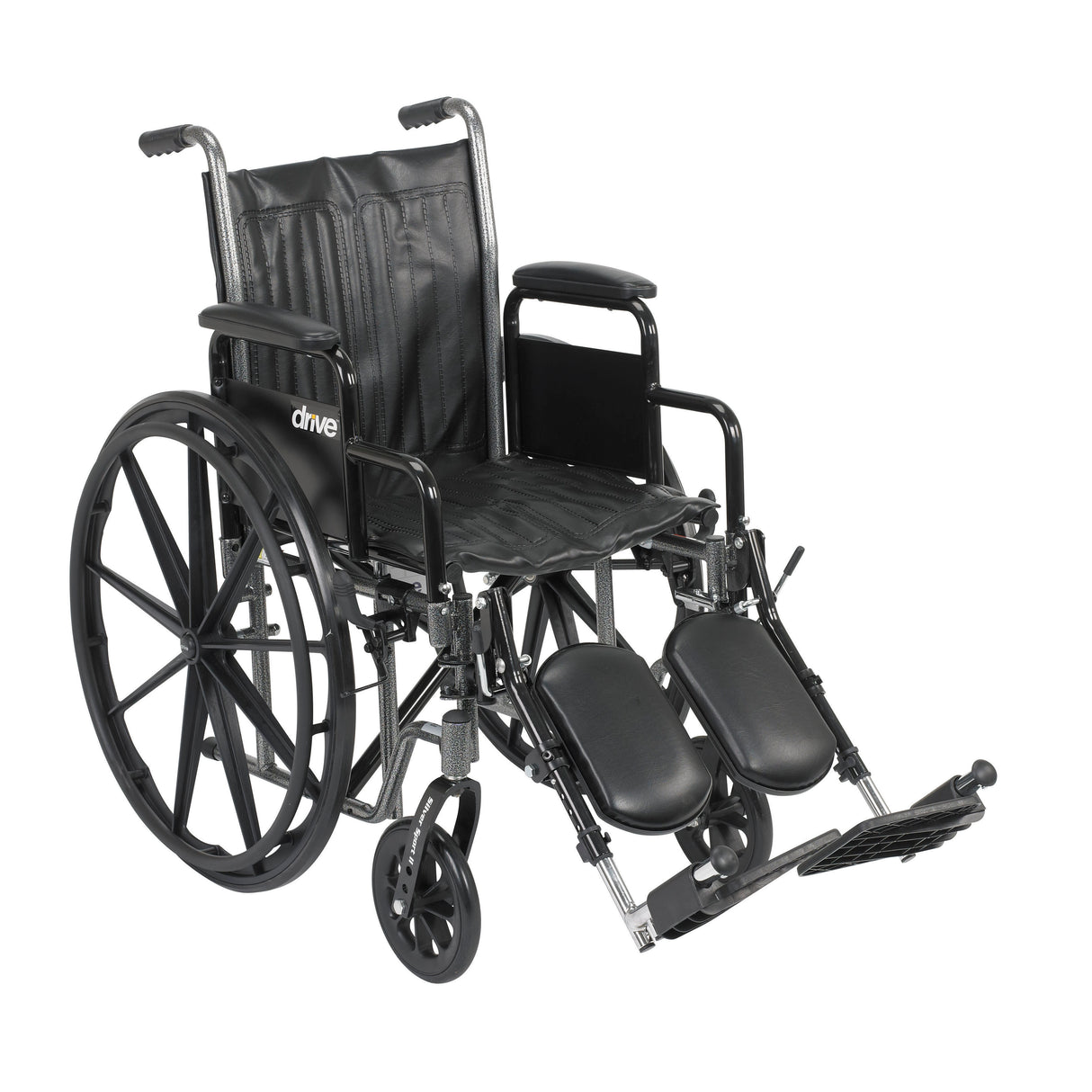 Silla de ruedas Silver Sport 2, brazos de escritorio desmontables, reposapiernas elevables, asiento de 18"