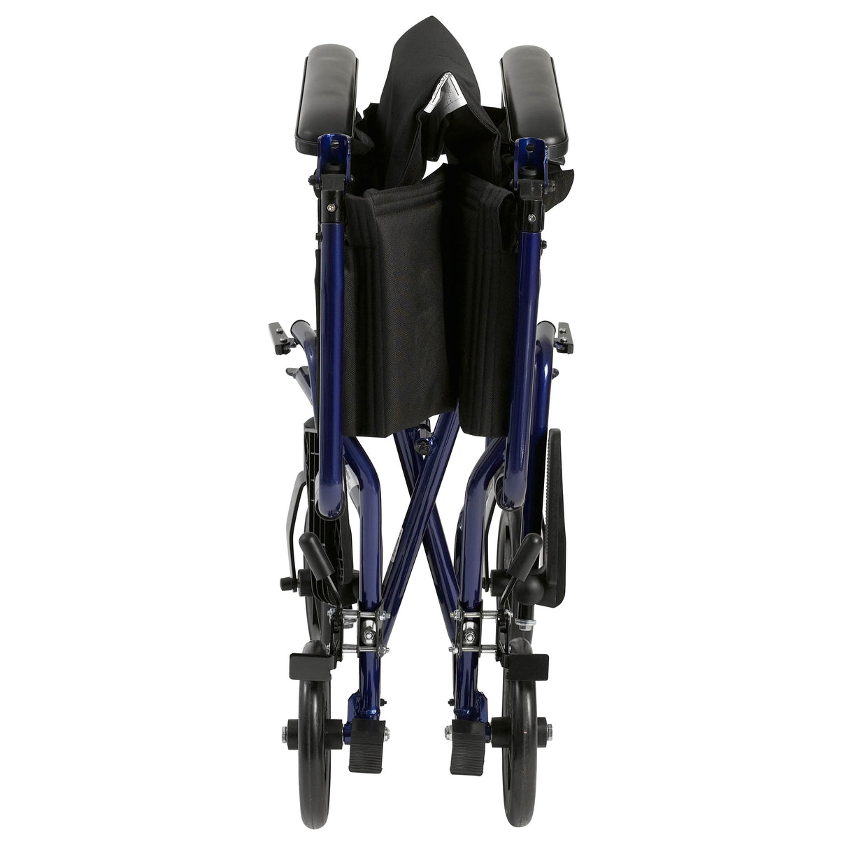 Silla de ruedas ligera para transporte, asiento de 19", color azul