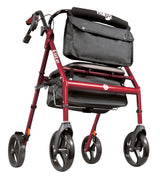 Elite Rollator Rolling Walker with Seat, Backrest and Saddle Bag