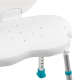 Folding Bath and Shower Chair with Non-Slip Seat and Backrest, White