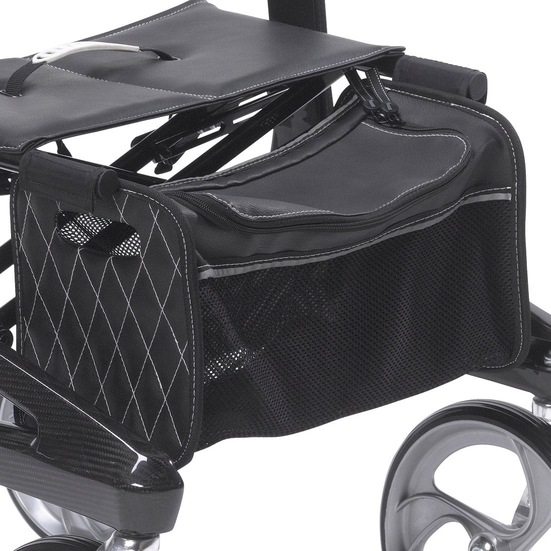 Nitro Elite CF Carbon Fiber Rollator Rolling Walker, Black