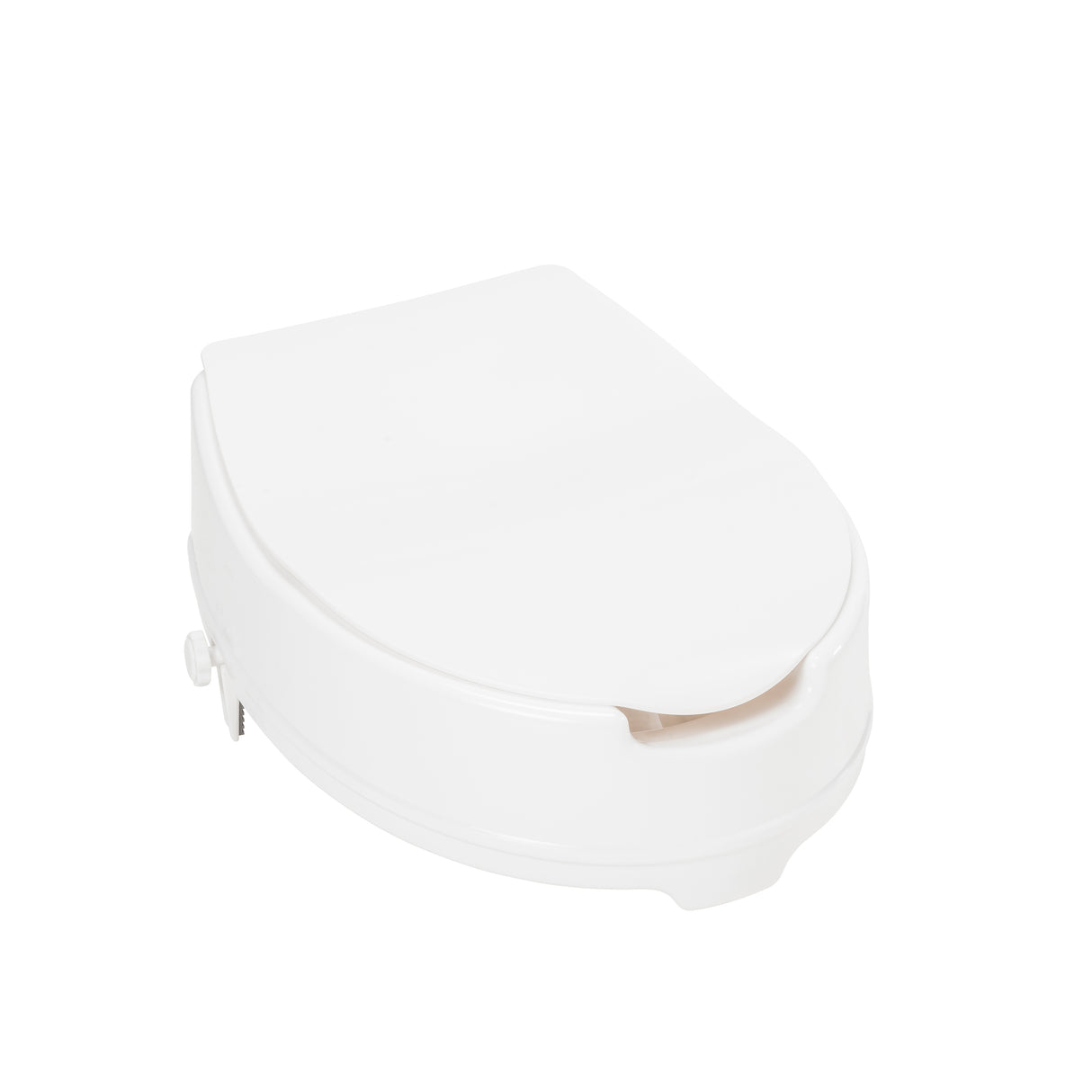 Raised Toilet Seat with Lid, White