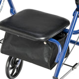 Four Wheel Rollator Rolling Walker with Fold Up Removable Back Support