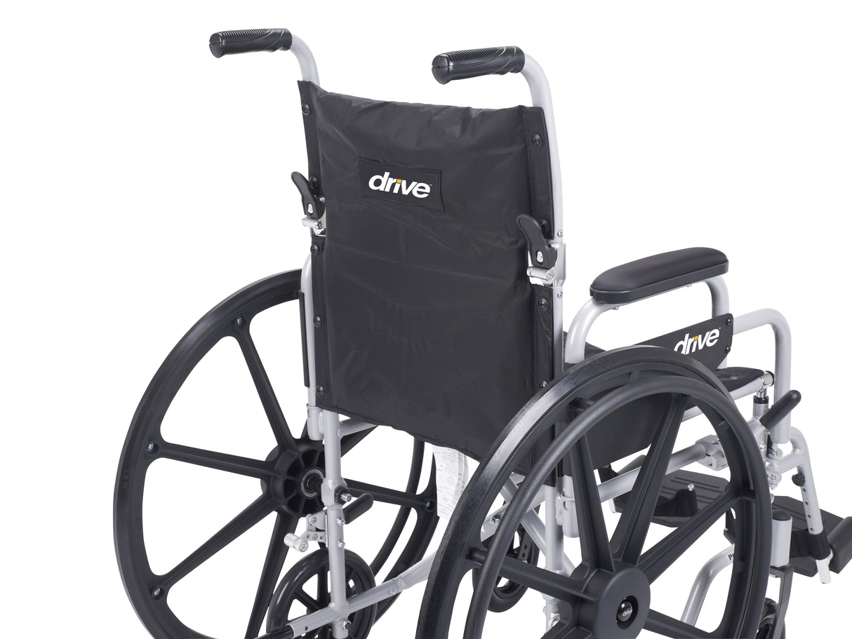 Poly Fly Light Weight Transport Chair Wheelchair with Swing away Footrests, 20" Seat