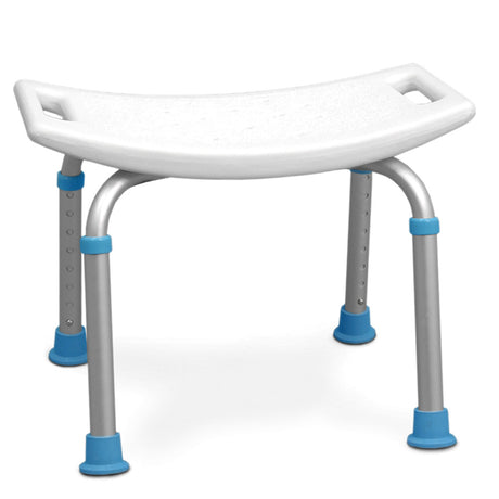 Adjustable Bath and Shower Chair with Non-Slip Seat, White