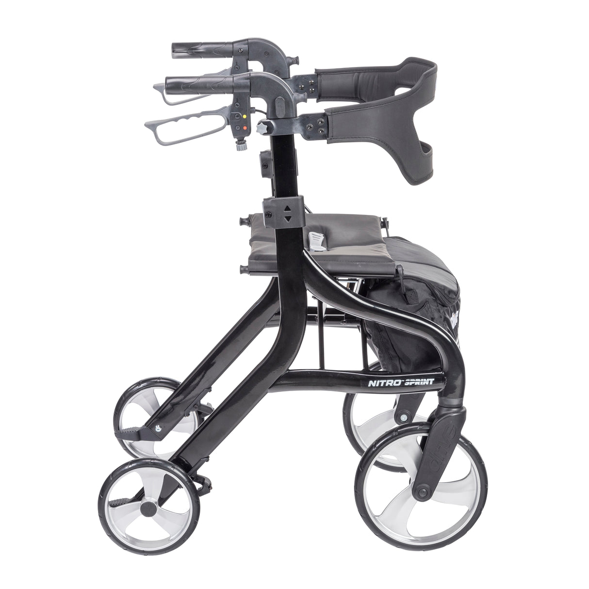 Nitro Sprint Rollator Rolling Walker, Black