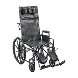 Silla de ruedas Silver Sport totalmente reclinable, brazos completos, asiento de 18"