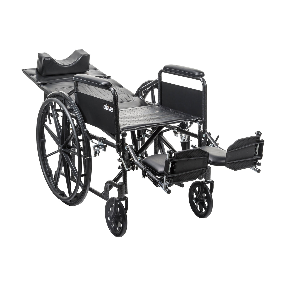 Silla de ruedas Silver Sport totalmente reclinable, brazos completos, asiento de 18"