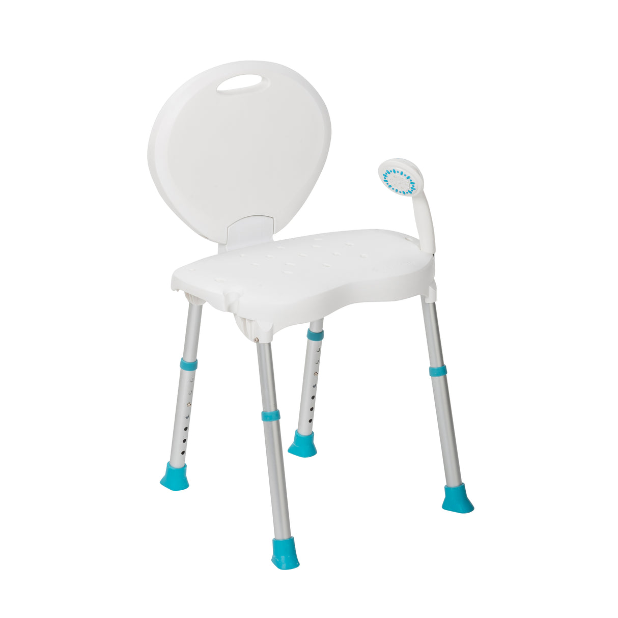 Folding Bath and Shower Chair with Non-Slip Seat and Backrest, White