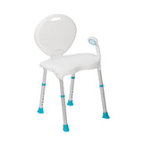 Folding Bath and Shower Chair with Non-Slip Seat and Backrest, White