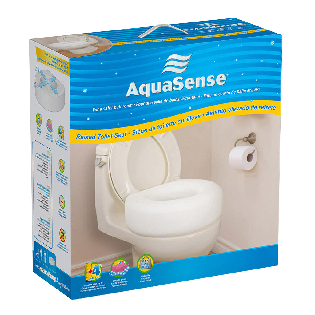 Portable Raised Toilet Seat, White, 4"