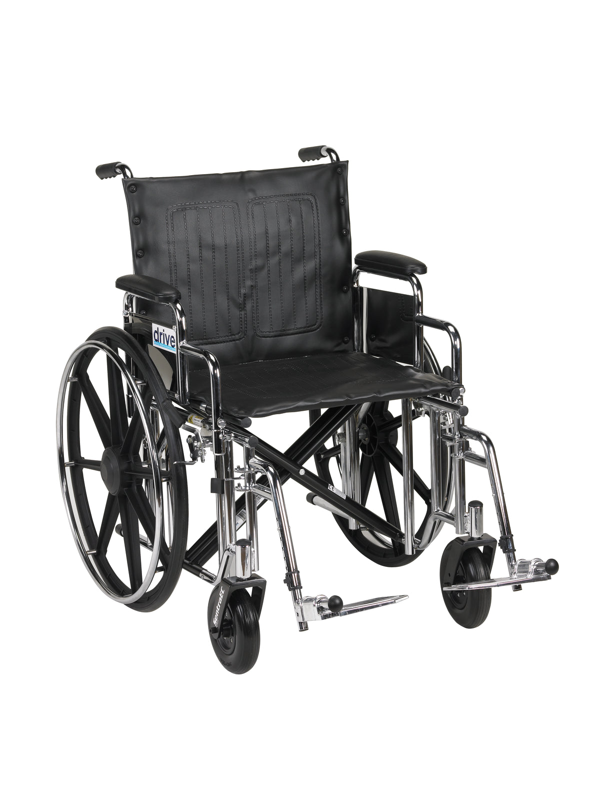 Silla de ruedas Sentra Extra Heavy Duty, brazos de escritorio desmontables, reposapiés abatibles, asiento de 20"