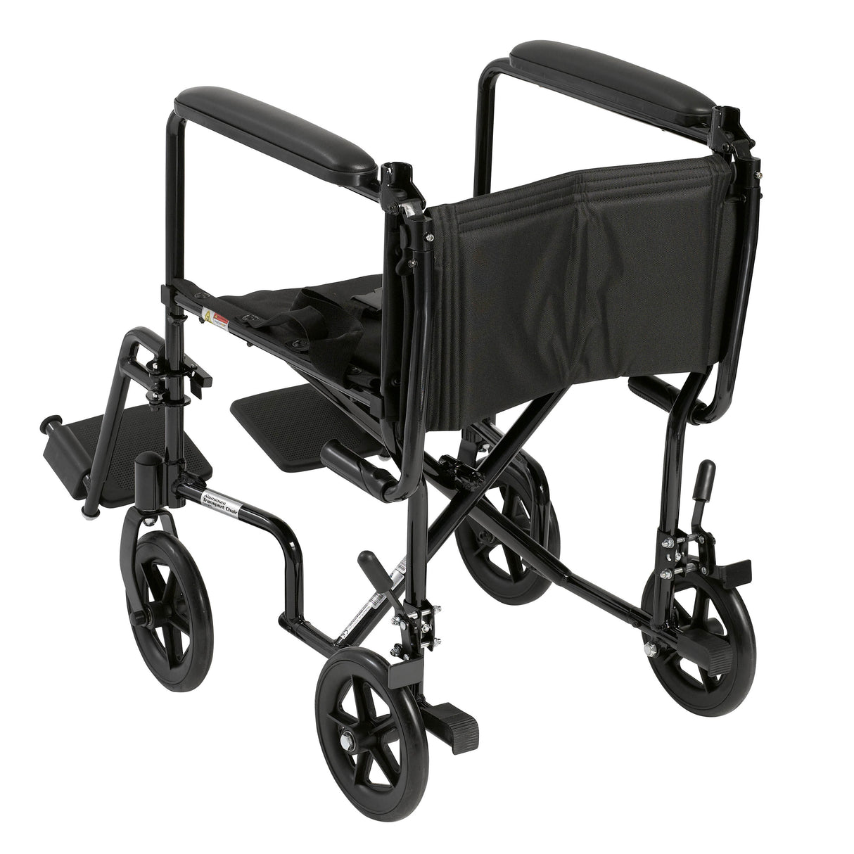 Silla de ruedas ligera para transporte, asiento de 19", color negro