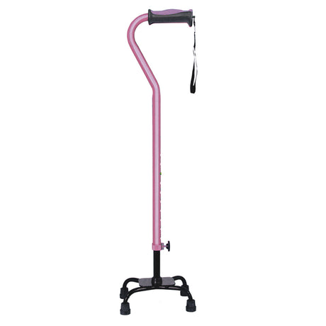 Adjustable Quad Cane for Right or Left Hand Use, Small Base