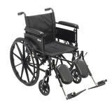 Silla de ruedas ligera Cruiser X4 de doble eje con brazos ajustables desmontables, brazos completos, reposapiernas elevables, asiento de 16"