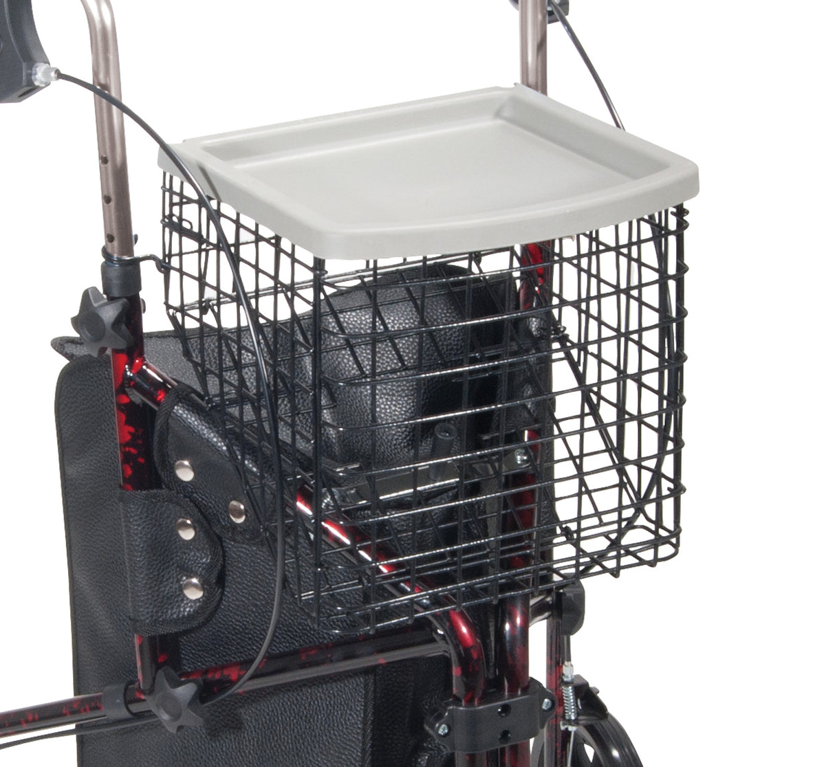 3 Wheel Rollator Rolling Walker with Basket Tray and Pouch